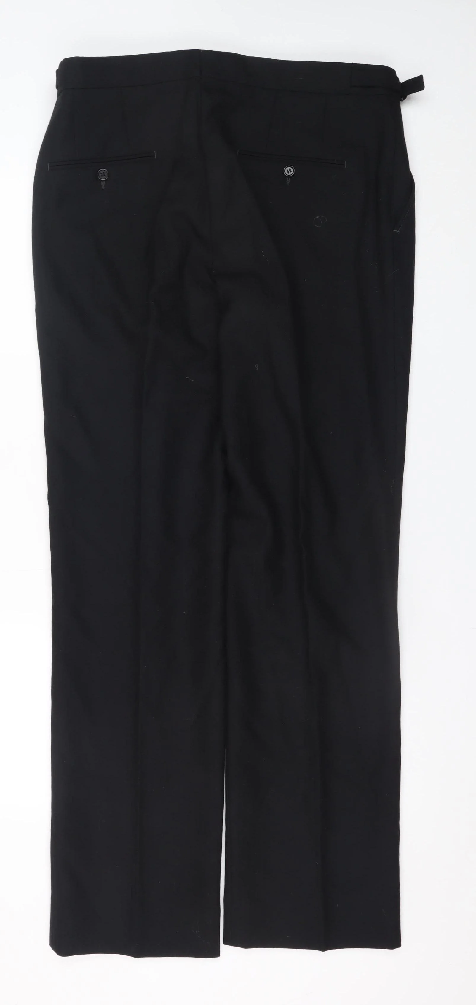 Magee Ireland Womens Black Formal Wool Blend Straight Trousers Size 14 - Image 3