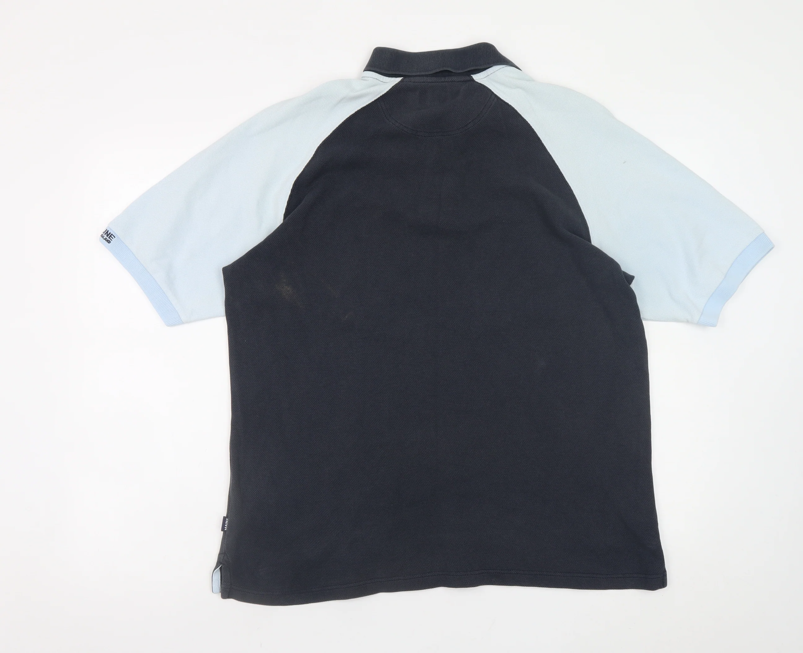 Maine New England Men’s Blue Colourblock Cotton Polo Shirt Size L - Image 3