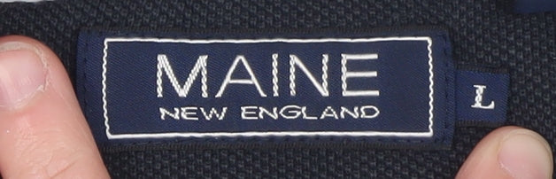 Maine New England Men’s Blue Colourblock Cotton Polo Shirt Size L - Image 5