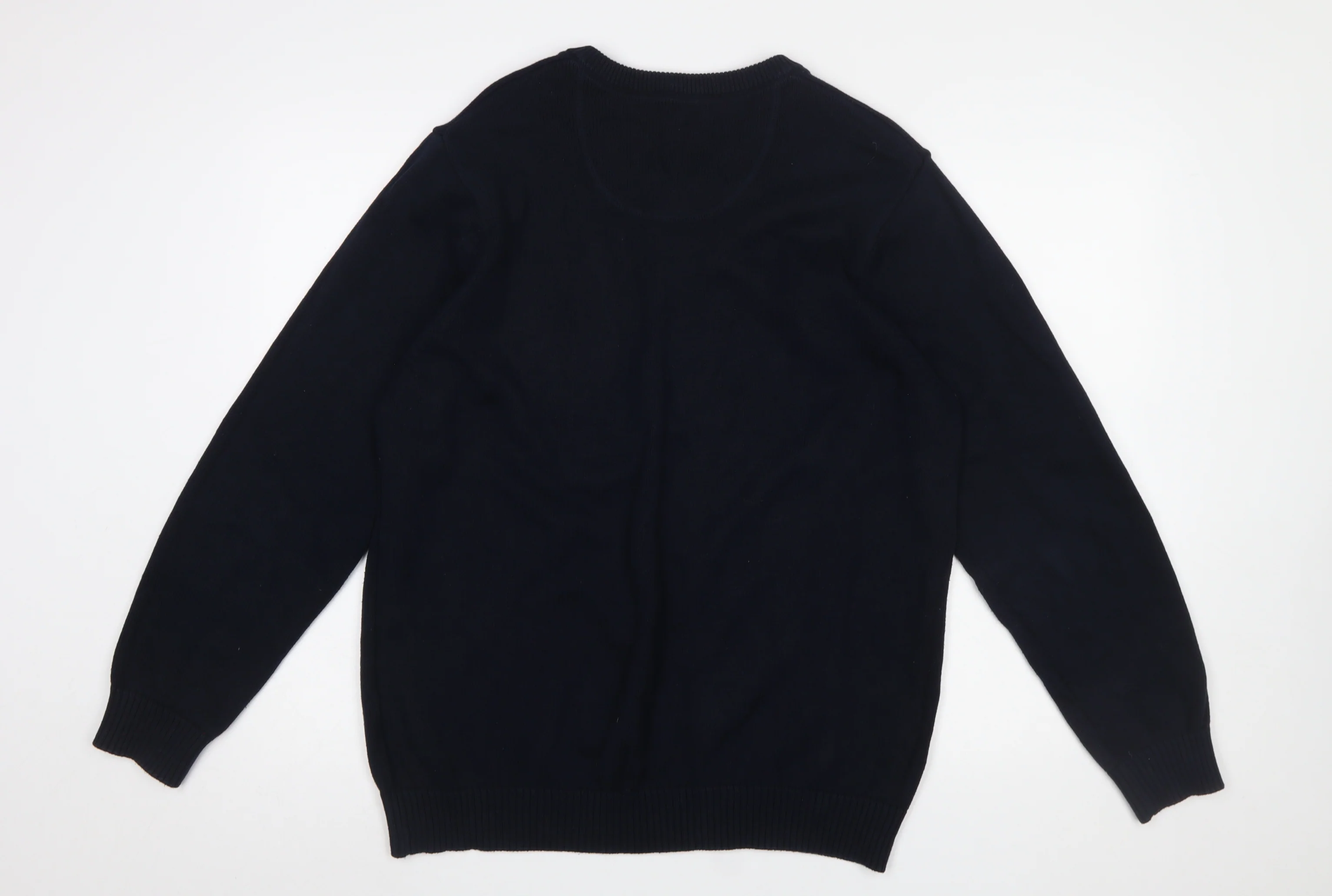Maine New England Men's Blue Cotton V-Neck Jumper L - Image 3
