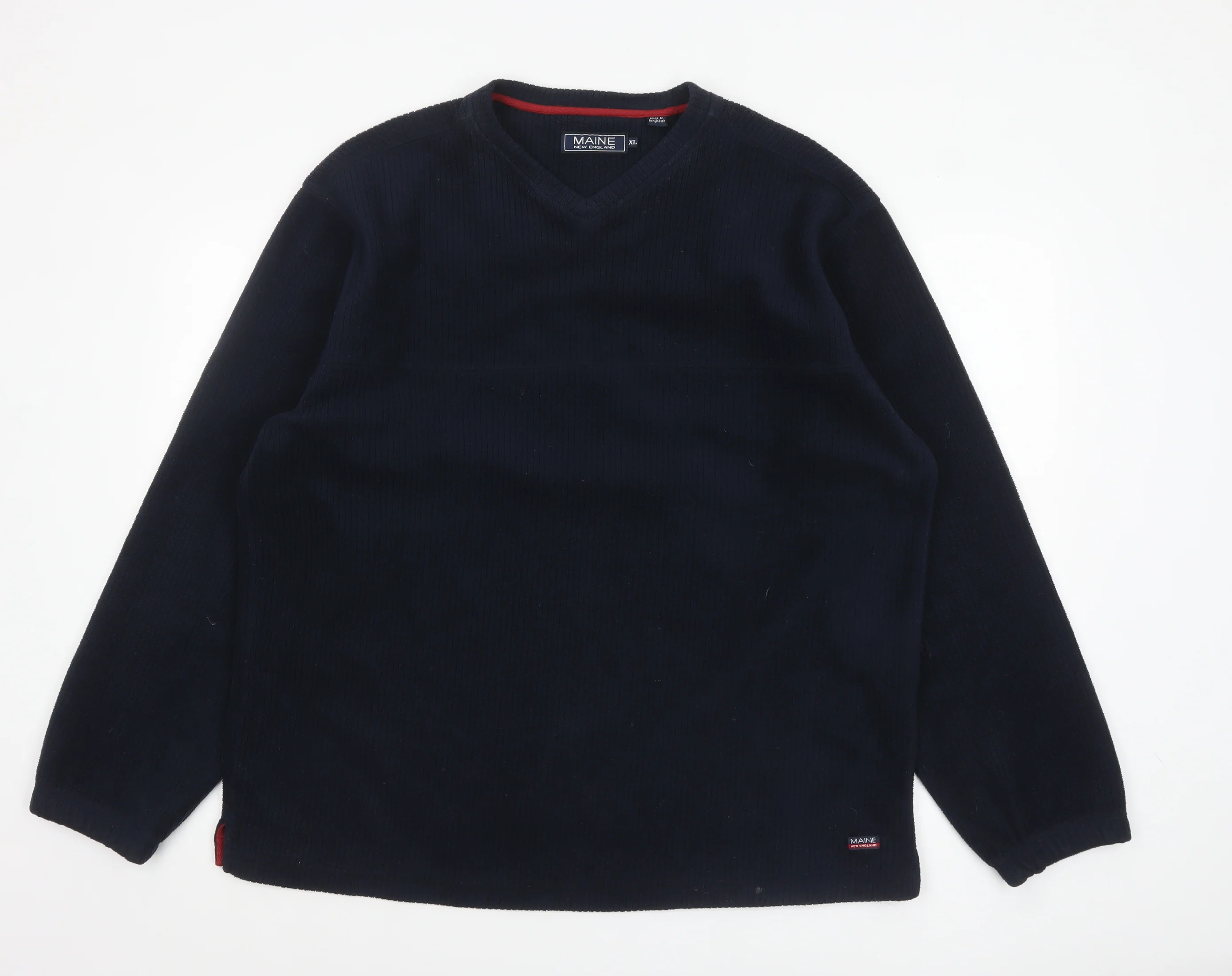 Maine New England Men's Blue V-Neck Fleece Sweatshirt XL