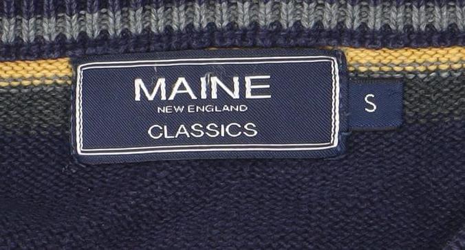 Maine New England Men's Multicoloured Stripe Cotton Jumper S - Image 4