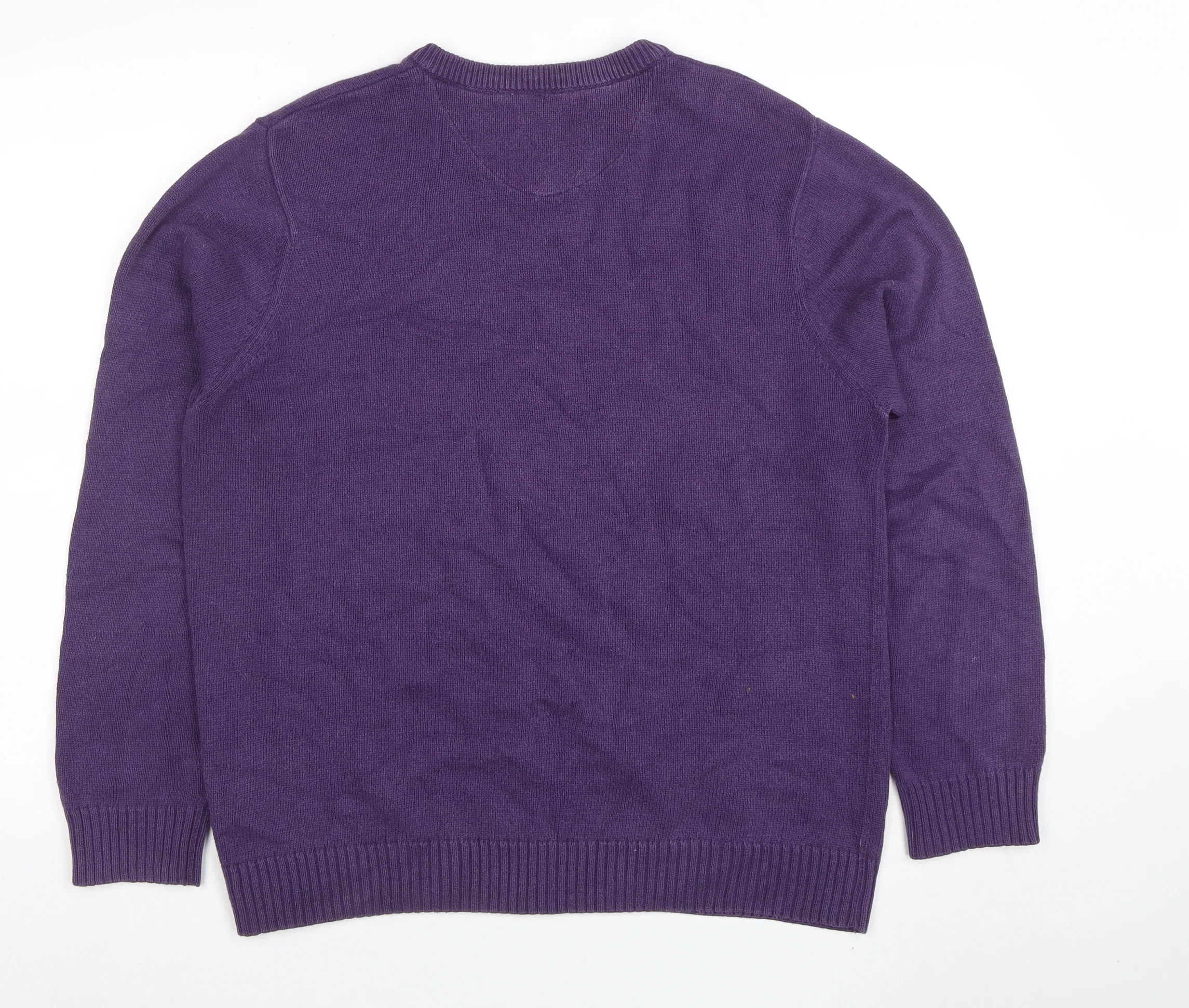 Maine New England Men's Purple Cotton V-Neck Jumper M - Image 3