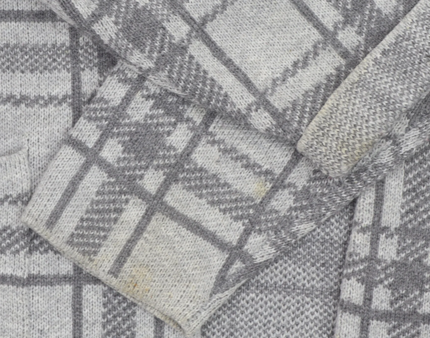 Maine New England Women’s Grey Checked Open Knit Cardigan Size 20 - Image 4