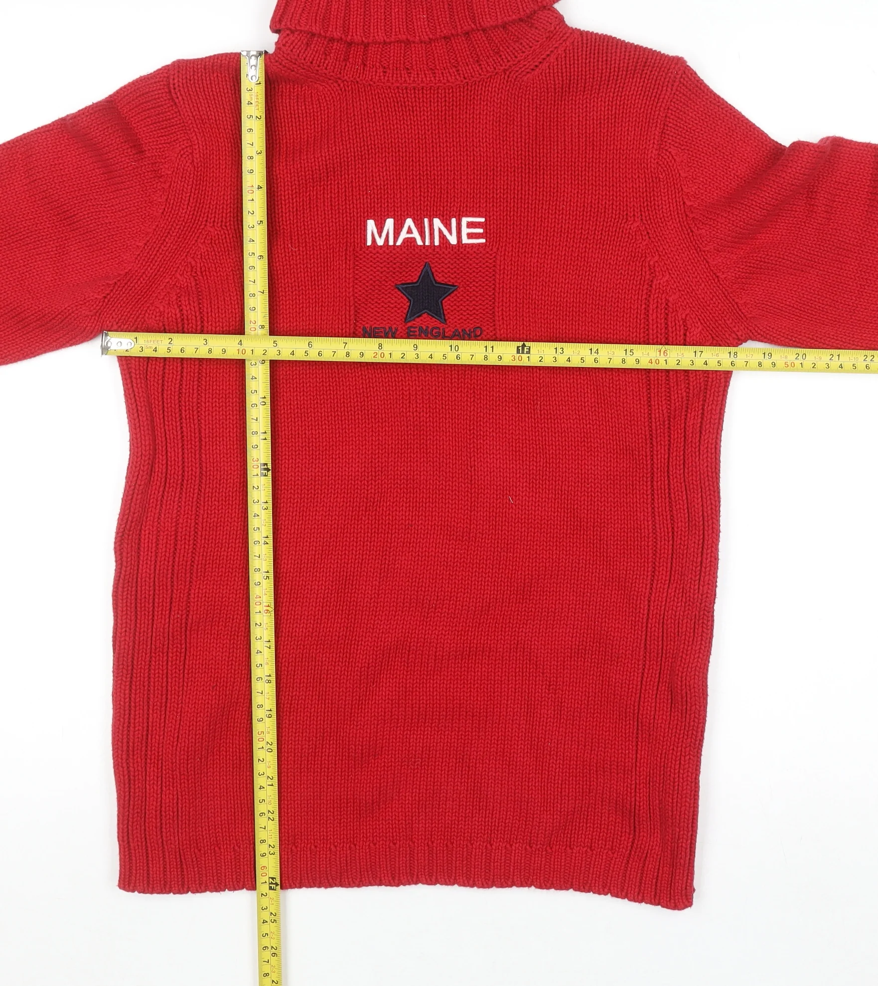 Maine New England Women’s Red Roll Neck Cotton Jumper Size S - Image 2
