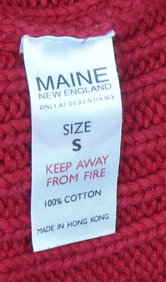 Maine New England Women’s Red Roll Neck Cotton Jumper Size S - Image 4