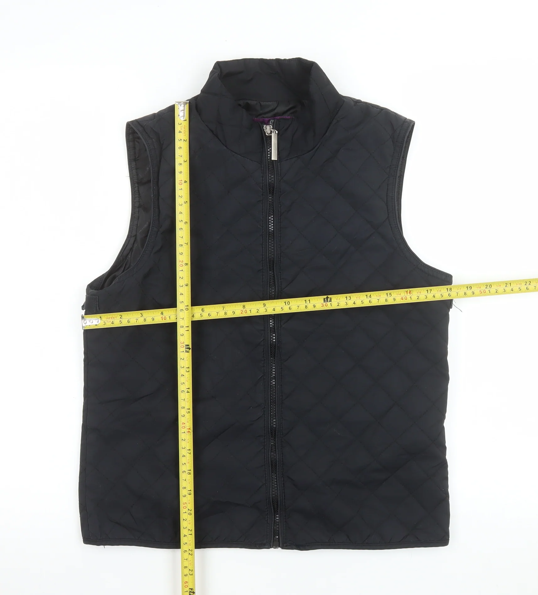 Maine New England Womens Black Quilted Waistcoat Size 12 - Image 2