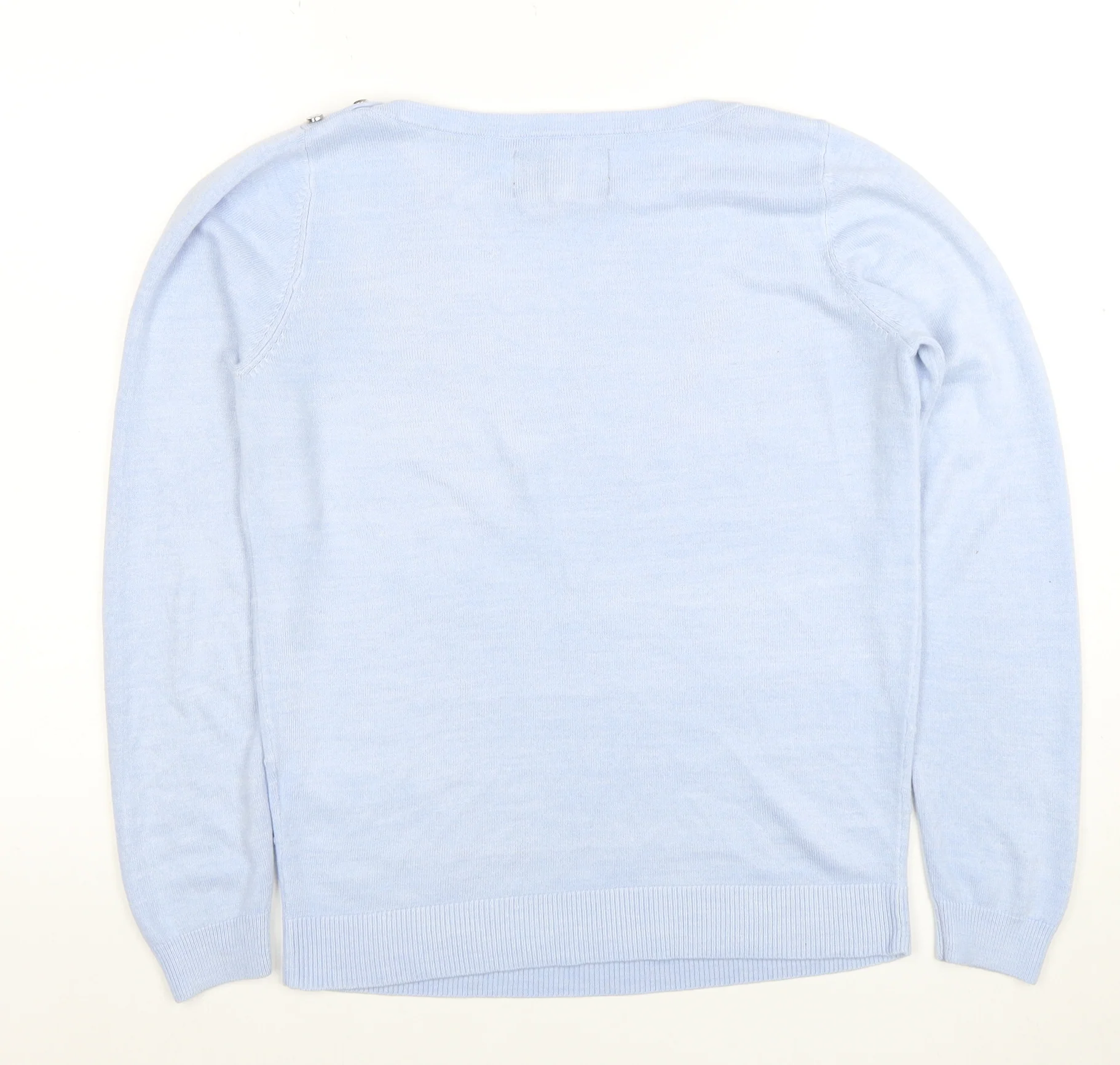 Maine New England Women's Blue Cotton Boat Neck Jumper Size 12 - Image 3