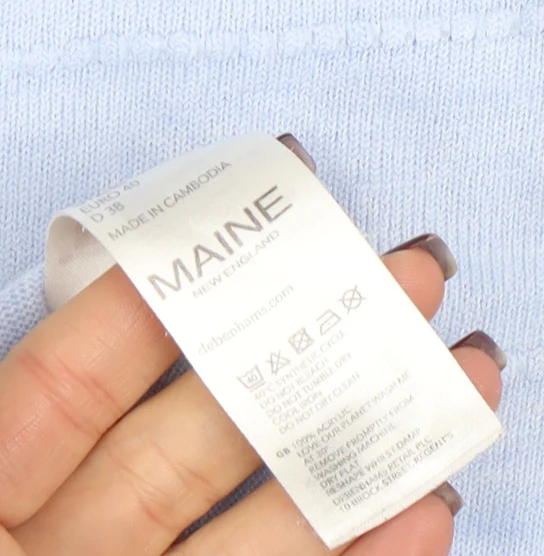 Maine New England Women's Blue Cotton Boat Neck Jumper Size 12 - Image 5