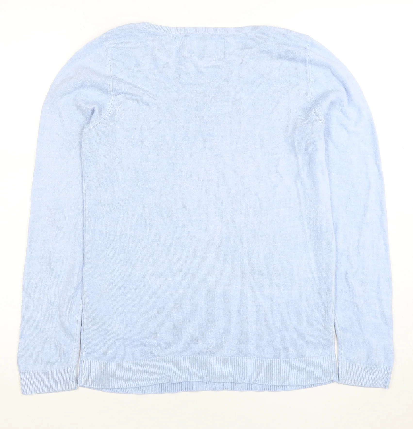 Maine New England Women's Blue Crew Neck Acrylic Jumper Size 10 - Image 3