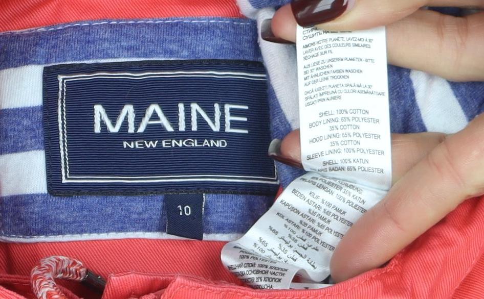 Maine New England Women's Pink Hooded Rain Coat Size 10 - Image 4