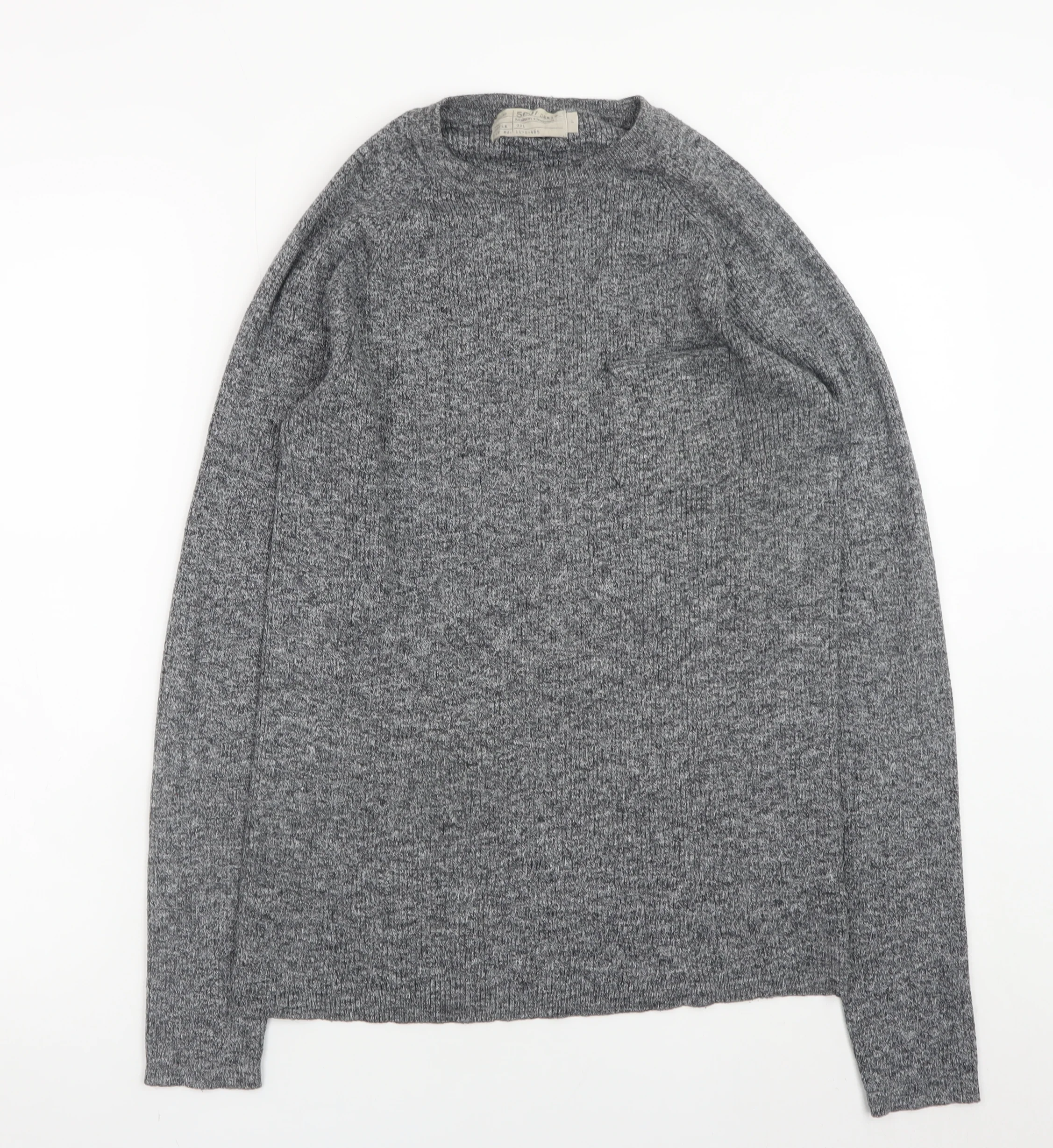 Maison Cinqcent Men's Grey Cotton Knit Pullover Jumper L