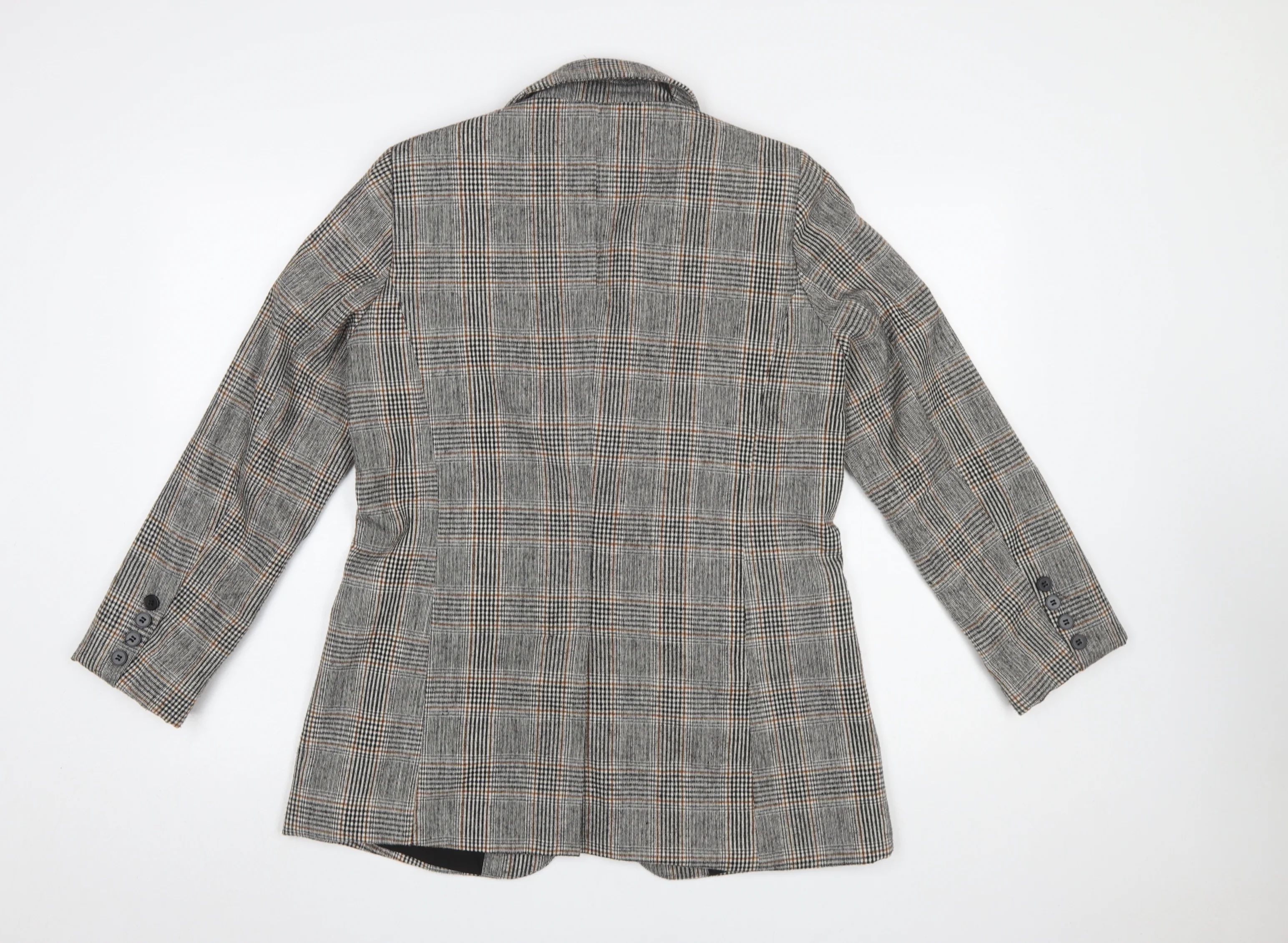 Maison d'Amélie Women's Grey Checked Wool Blend Single-Breasted Blazer XS - Image 3