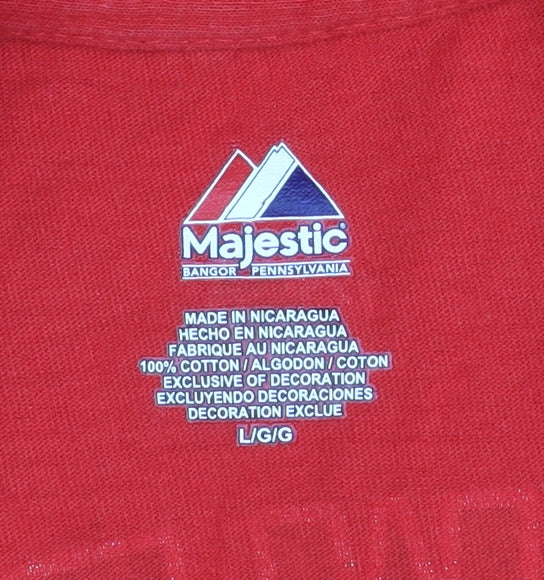 Majestic Men's Red Canada Baseball Graphic T-Shirt Size L - Image 4