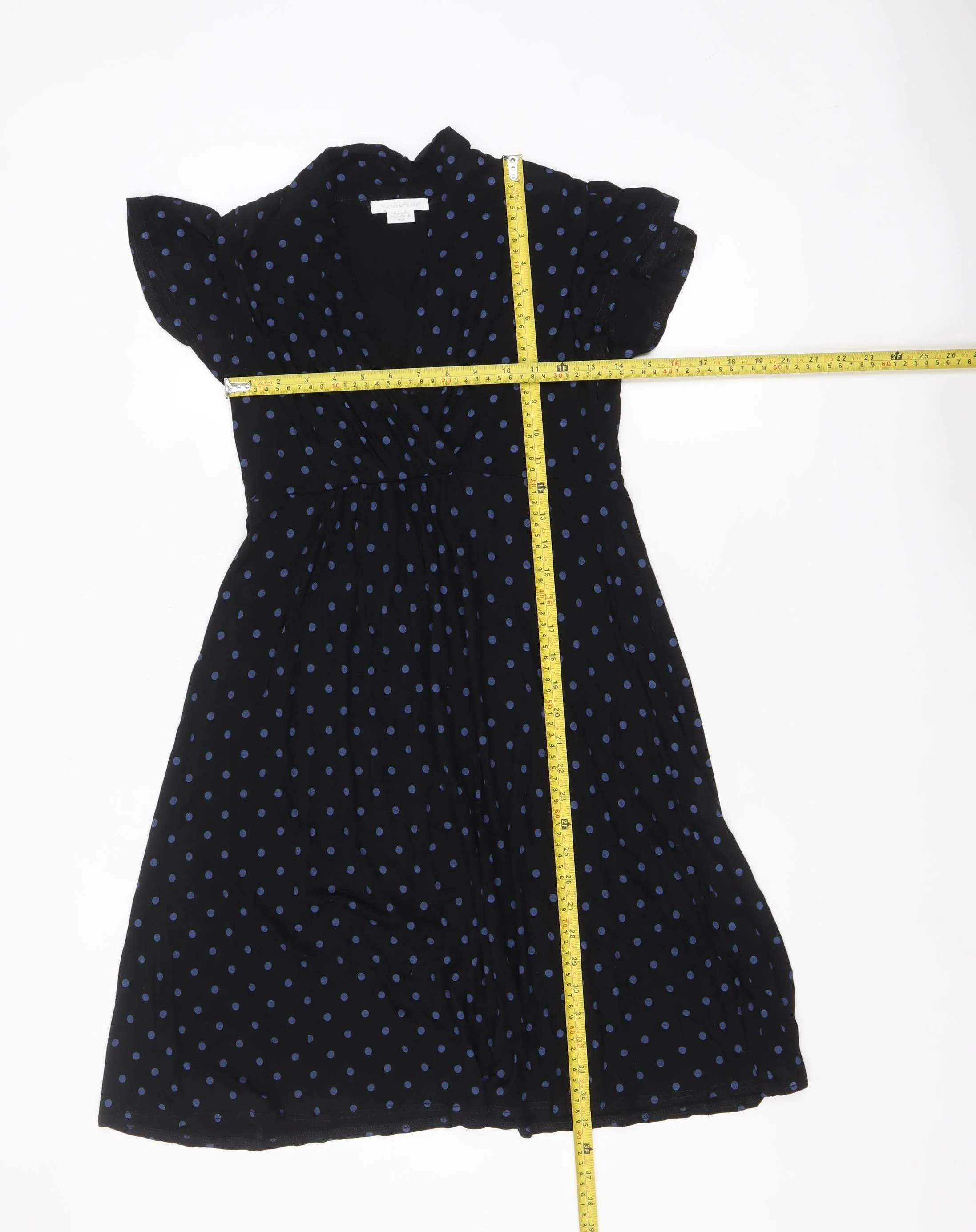 Mamas & Papas Women's Black Polka Dot A-Line Dress UK 10 - Image 2