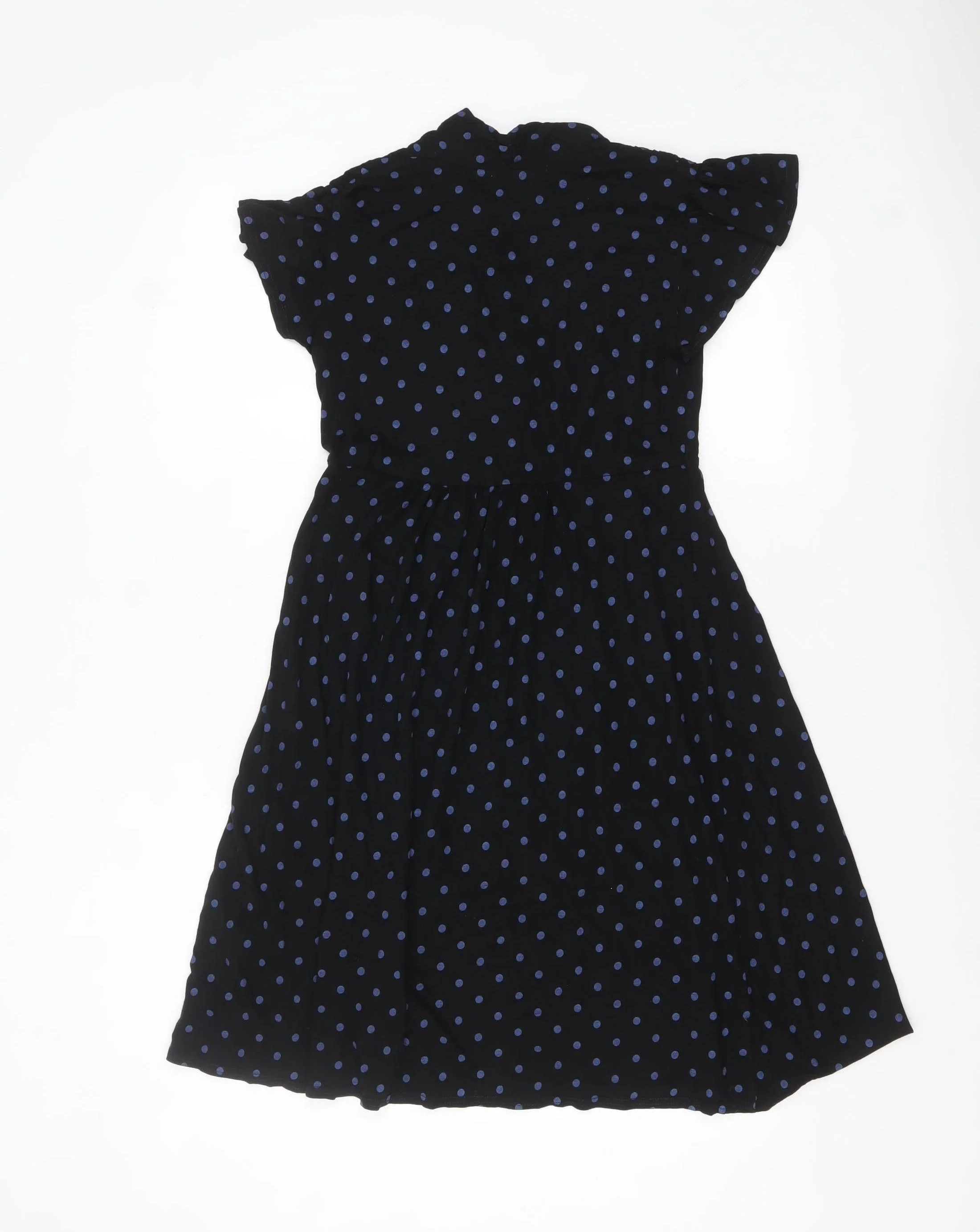 Mamas & Papas Women's Black Polka Dot A-Line Dress UK 10 - Image 3