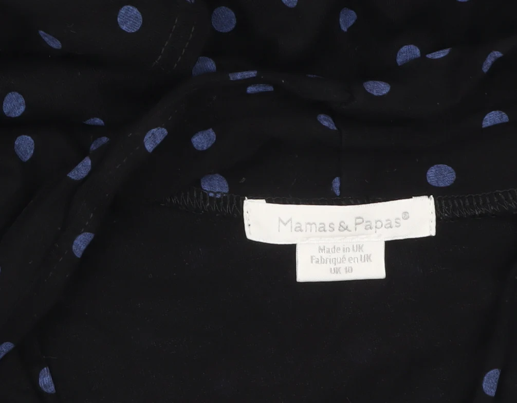 Mamas & Papas Women's Black Polka Dot A-Line Dress UK 10 - Image 4