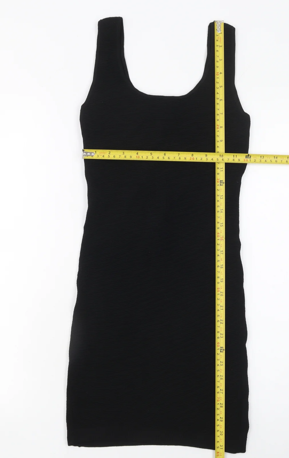 Mango Women Black Size 10 Bodycon Sleeveless Scoop Neck Dress - Image 2