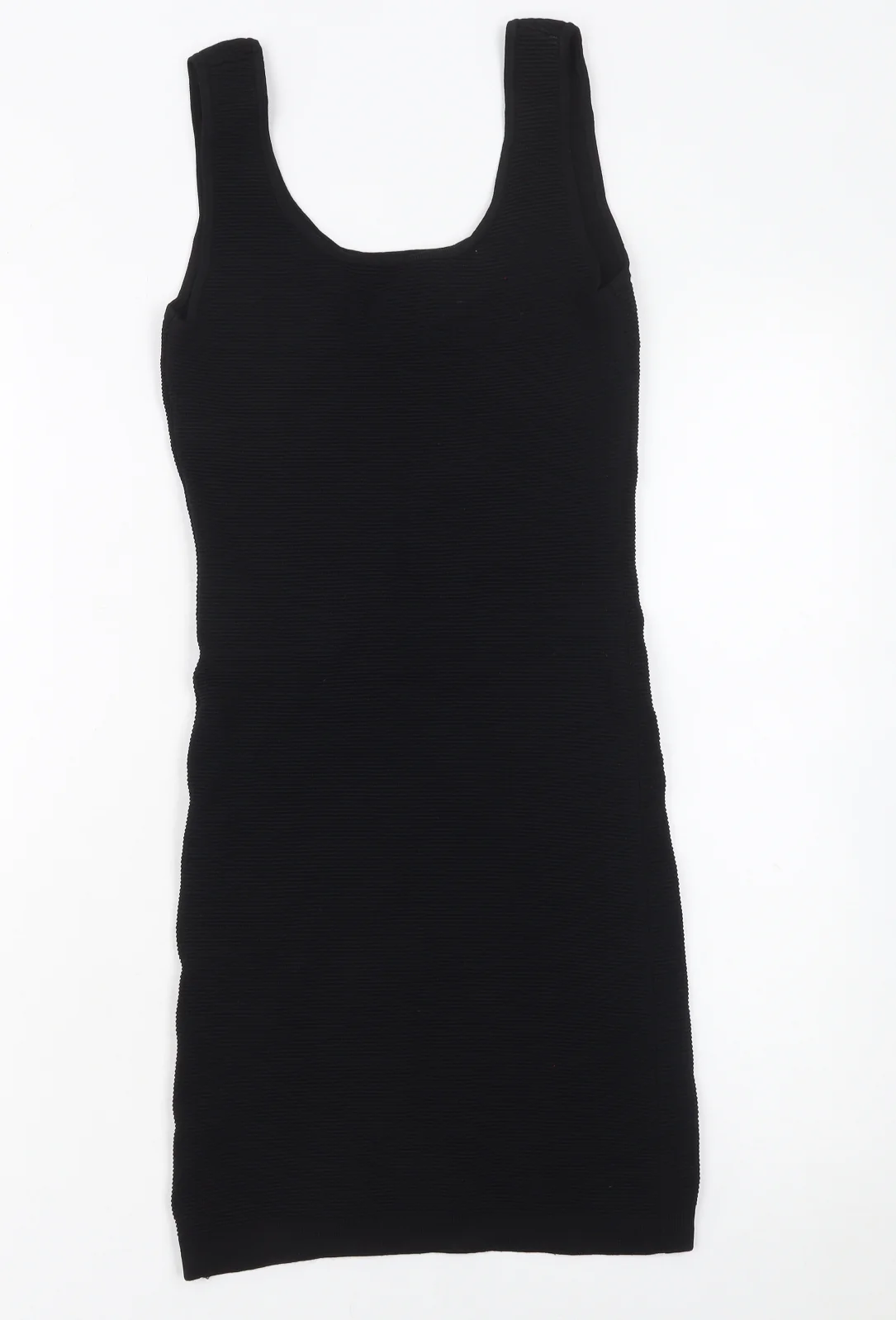 Mango Women Black Size 10 Bodycon Sleeveless Scoop Neck Dress - Image 3