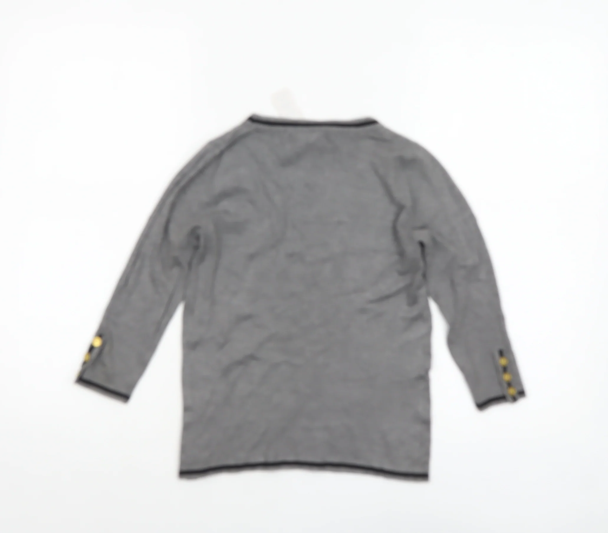 Mango Women Grey Boat Neck 3/4 Sleeve Knit Jumper XS - Image 3