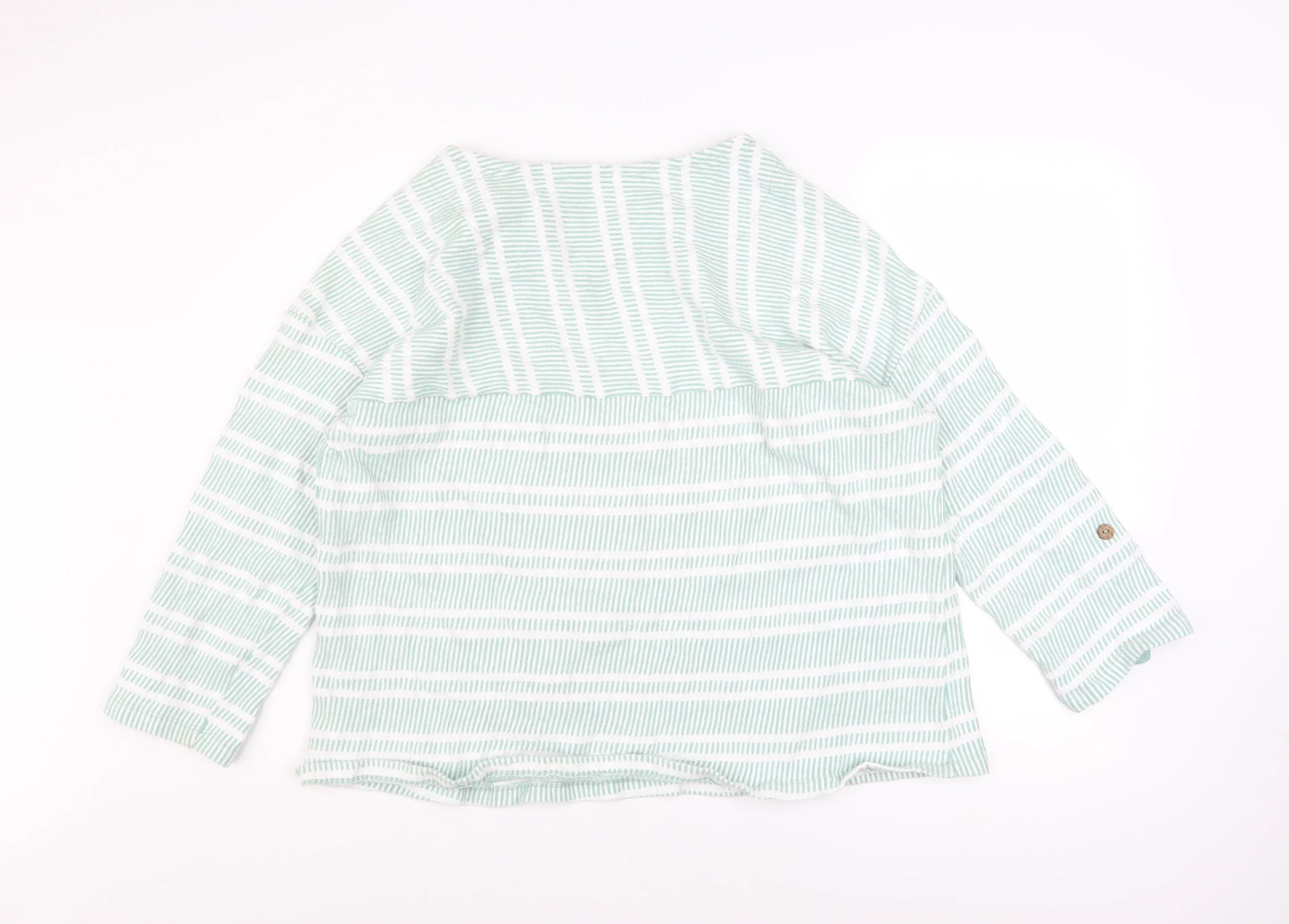 Mantaray Women Green White Stripe Pullover Sweatshirt Size 20 - Image 3