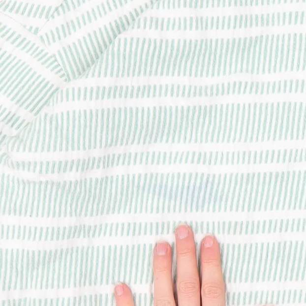 Mantaray Women Green White Stripe Pullover Sweatshirt Size 20 - Image 5