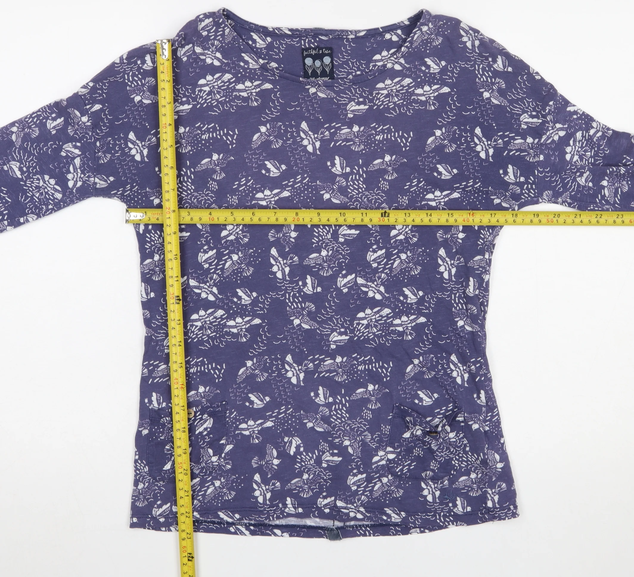 Mantaray Women’s Purple Floral Cotton Long Sleeve T-Shirt Size 12 - Image 2