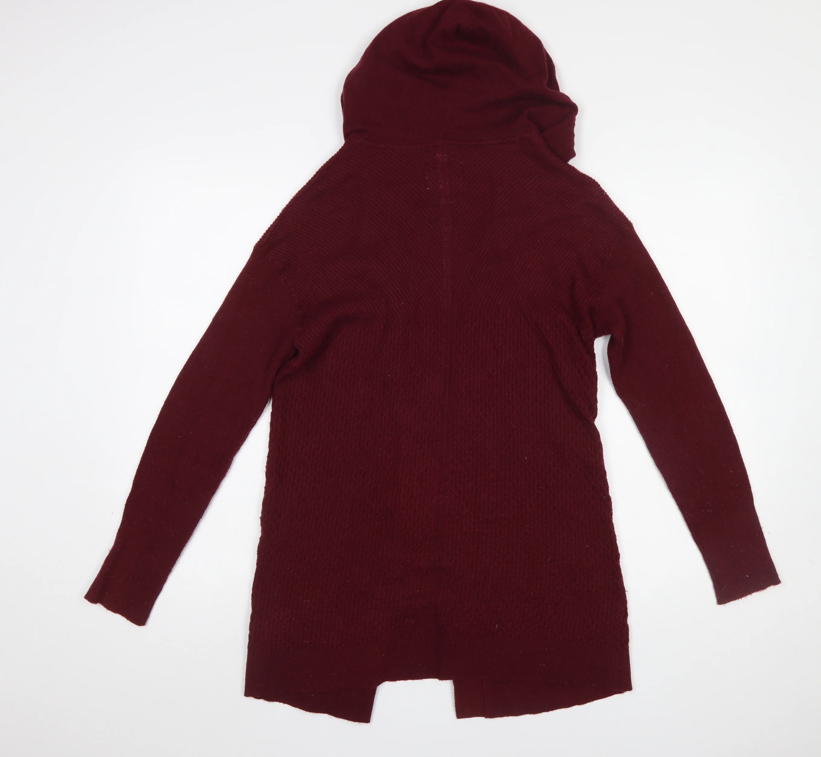Mantaray Women's Red Hooded Knit Cardigan Size 8 Long Sleeve - Image 3
