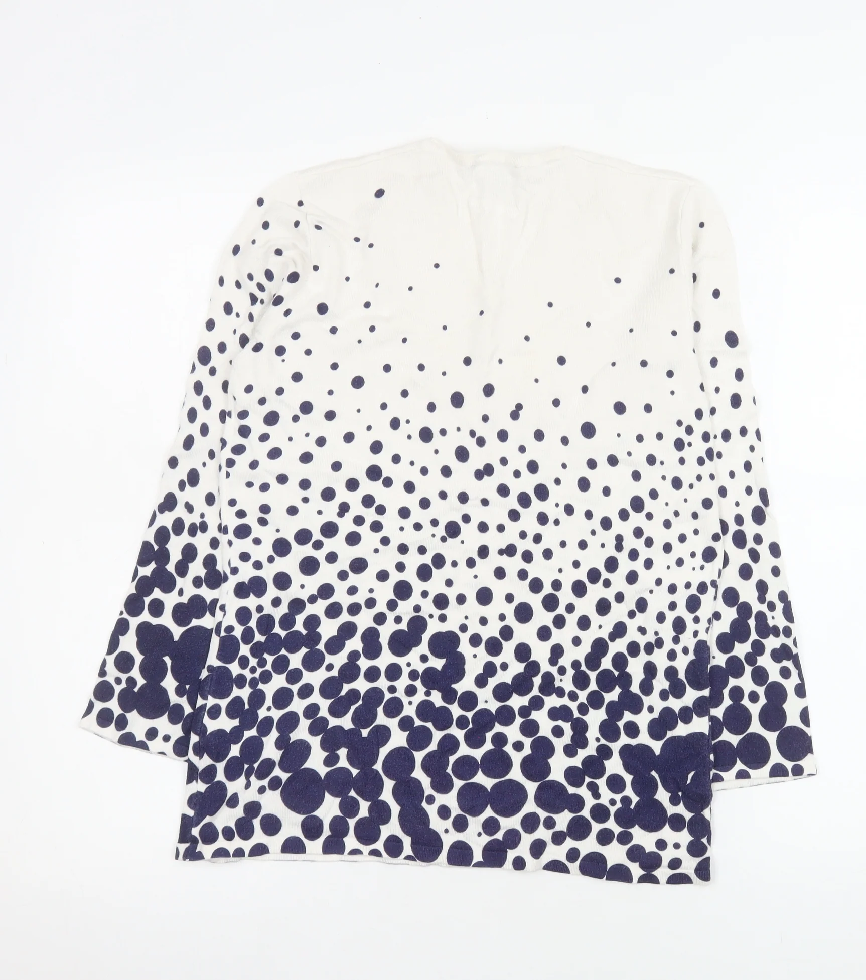 Marble Women White Polka Dot V-Neck Long Sleeve Pullover Jumper Size 10 - Image 3