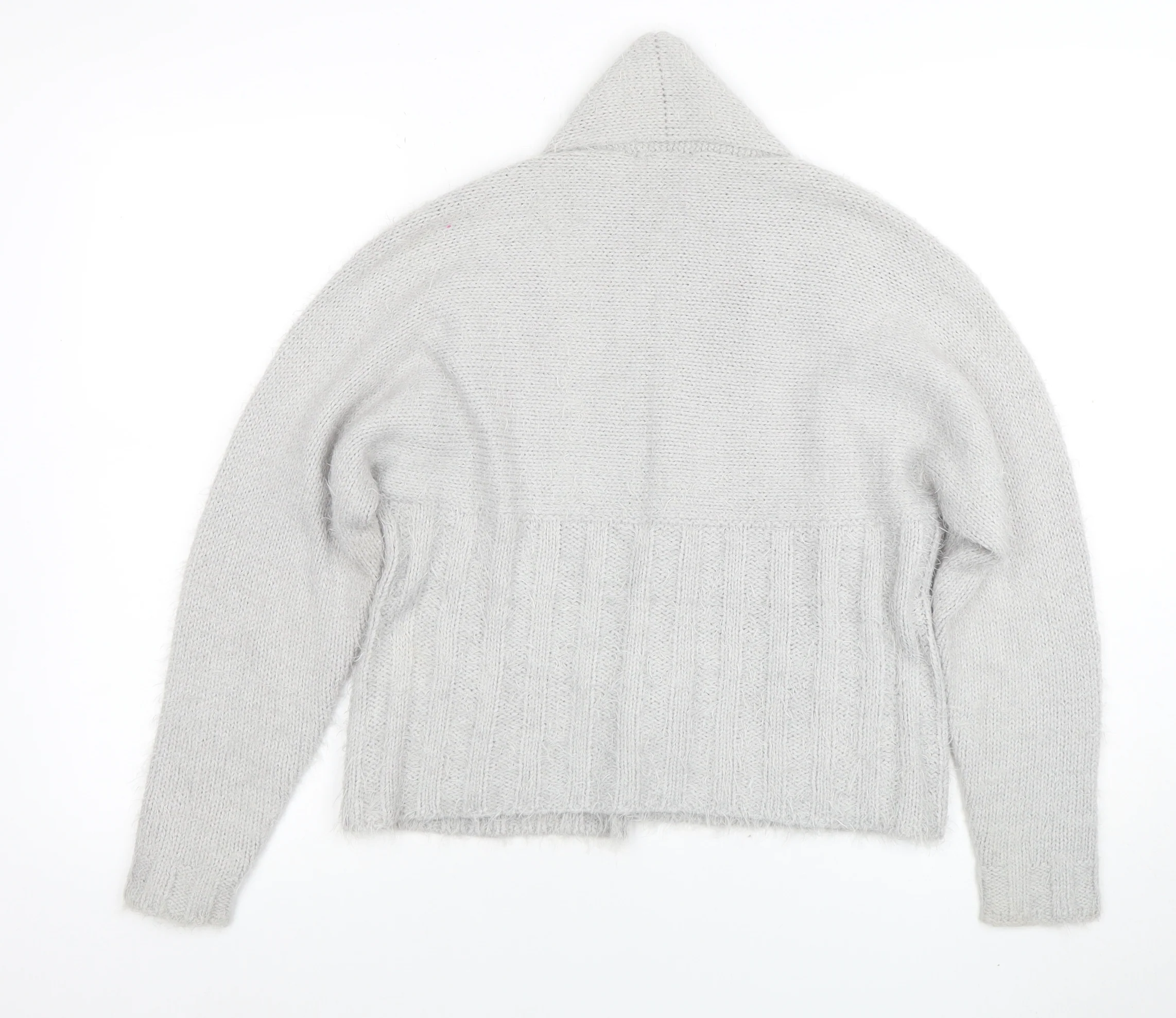 Marble Women's Grey Chunky Knit Open Cardigan Size 12 - Image 3