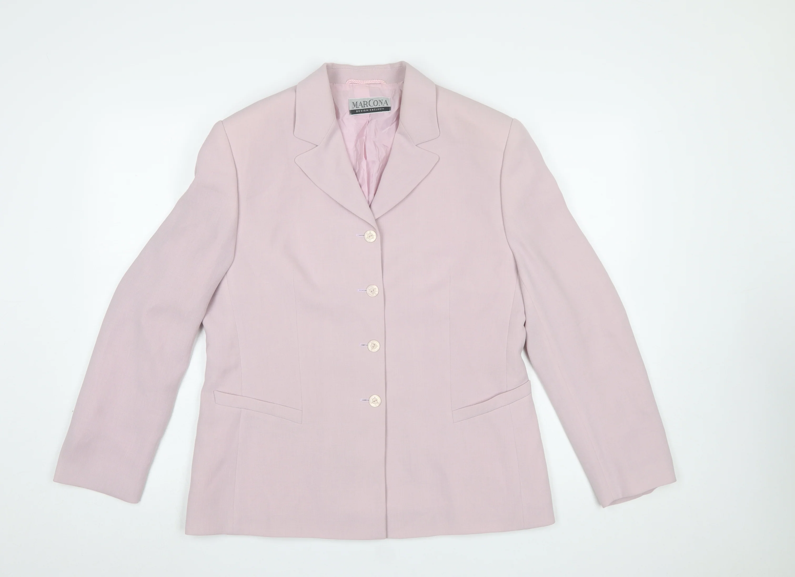 Marcona Women’s Pink Polyester Blazer Jacket Size 14 Classic Tailored