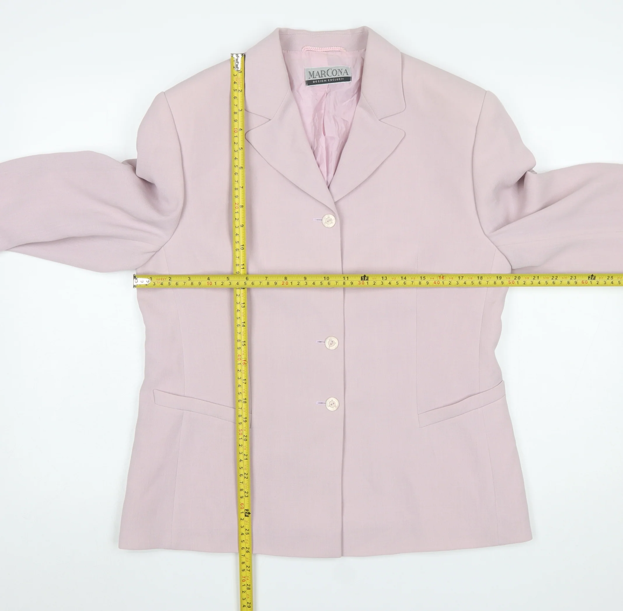 Marcona Women’s Pink Polyester Blazer Jacket Size 14 Classic Tailored - Image 2