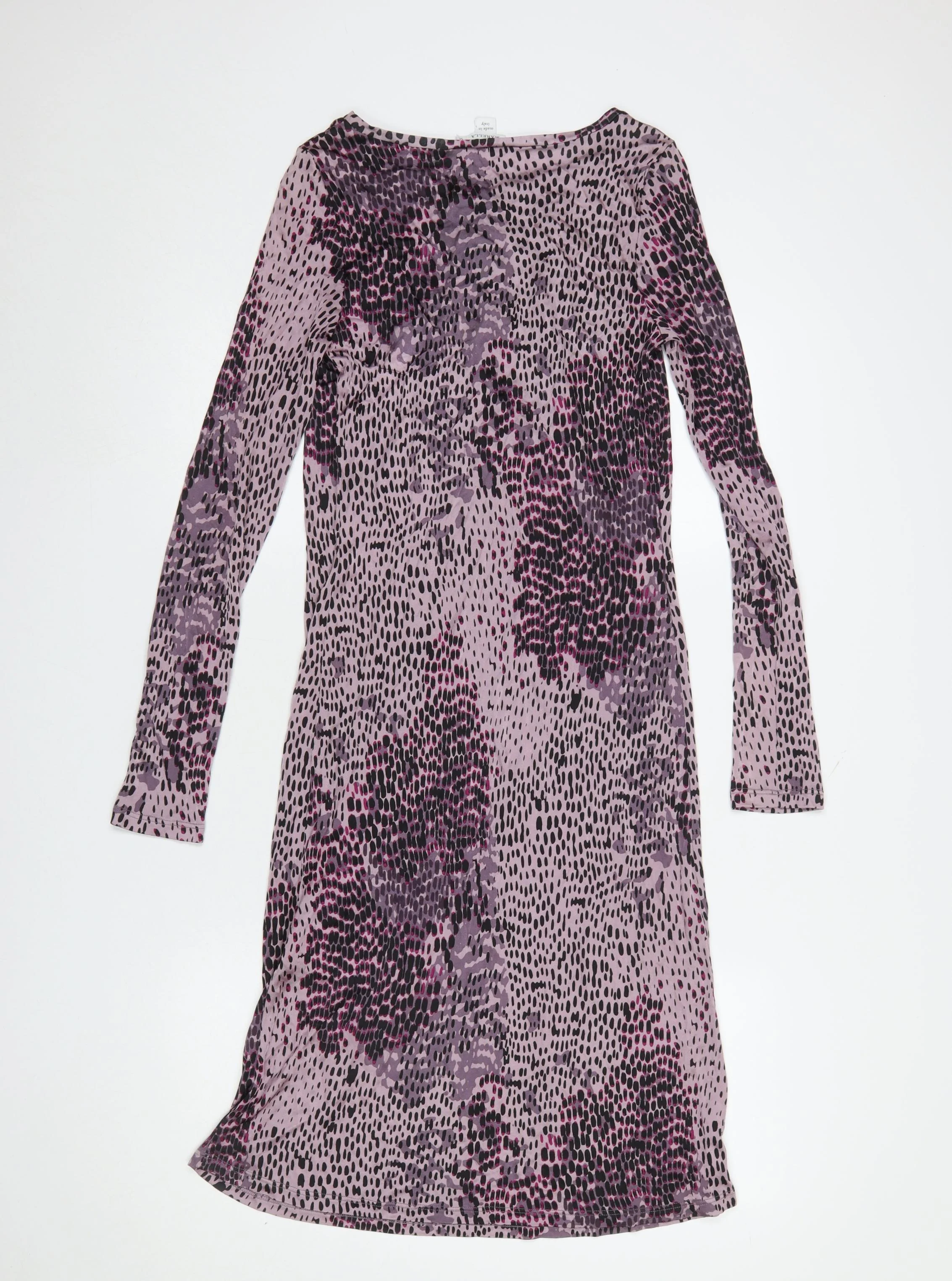 Marella Women Purple Multicoloured Long Sleeve Shift Dress Size M - Image 3