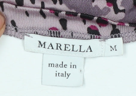 Marella Women Purple Multicoloured Long Sleeve Shift Dress Size M - Image 4
