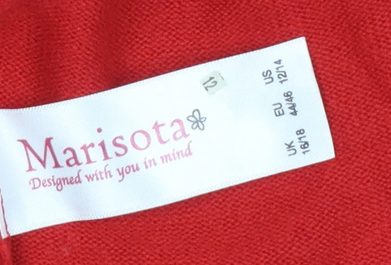 Marisota Women Red Short Sleeve Knit Cardigan Size 16/18 - Image 6