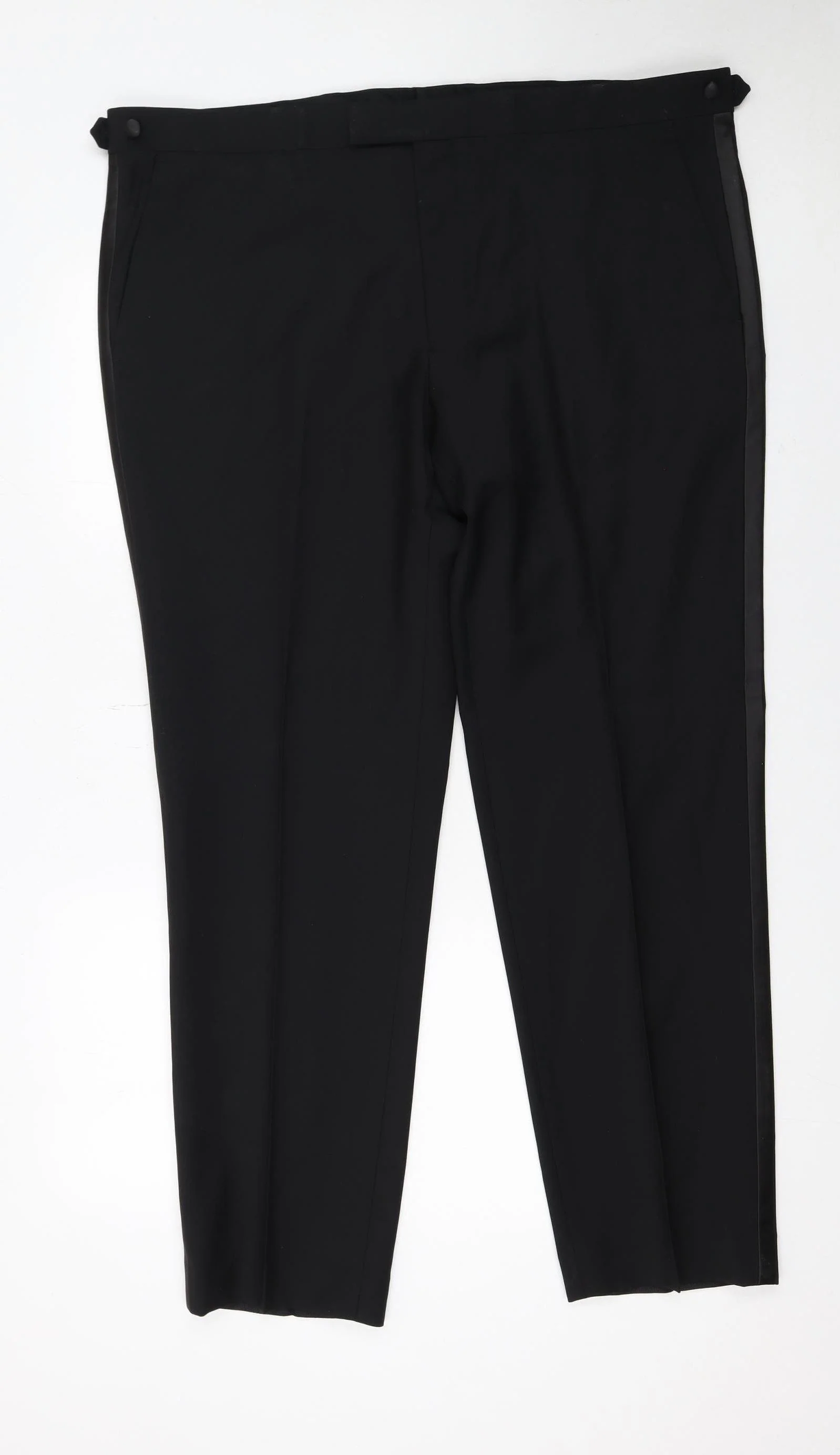 Marks and Spencer Autograph Men's Black 42 Regular Wool Blend Dress Trousers