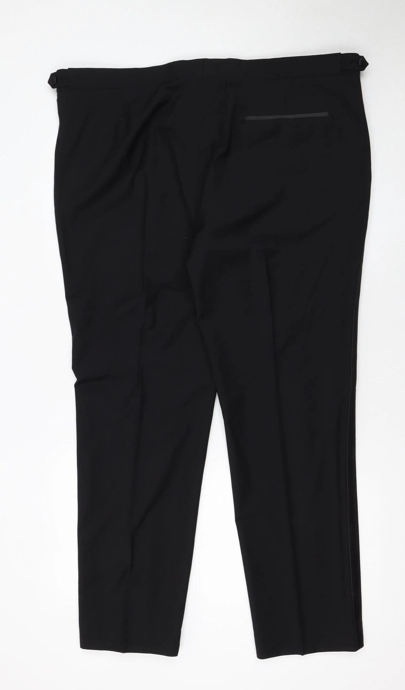 Marks and Spencer Autograph Men's Black 42 Regular Wool Blend Dress Trousers - Image 3