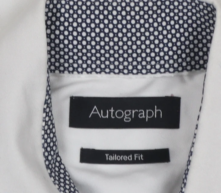 Marks and Spencer Autograph Men's White Tailored Fit Cotton Shirt 16.5in 42 - Image 4