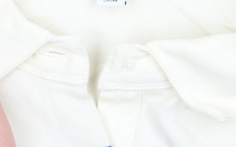 Marks and Spencer Autograph Womens Blue White Striped Polo Top Size 14 - Image 4