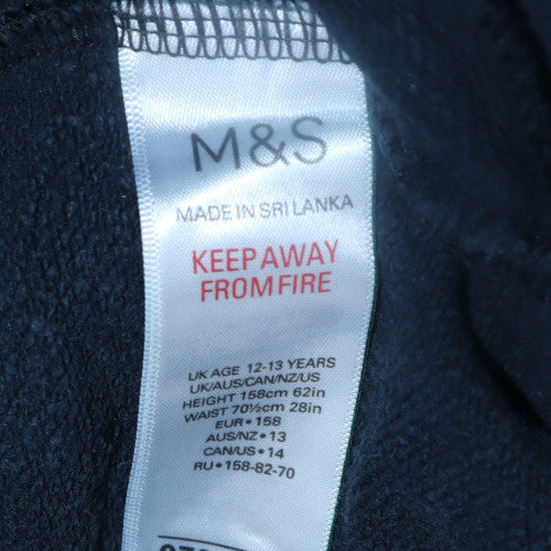 Marks and Spencer Boys Blue Cotton Jogger Trousers 12-13 Years - Image 6