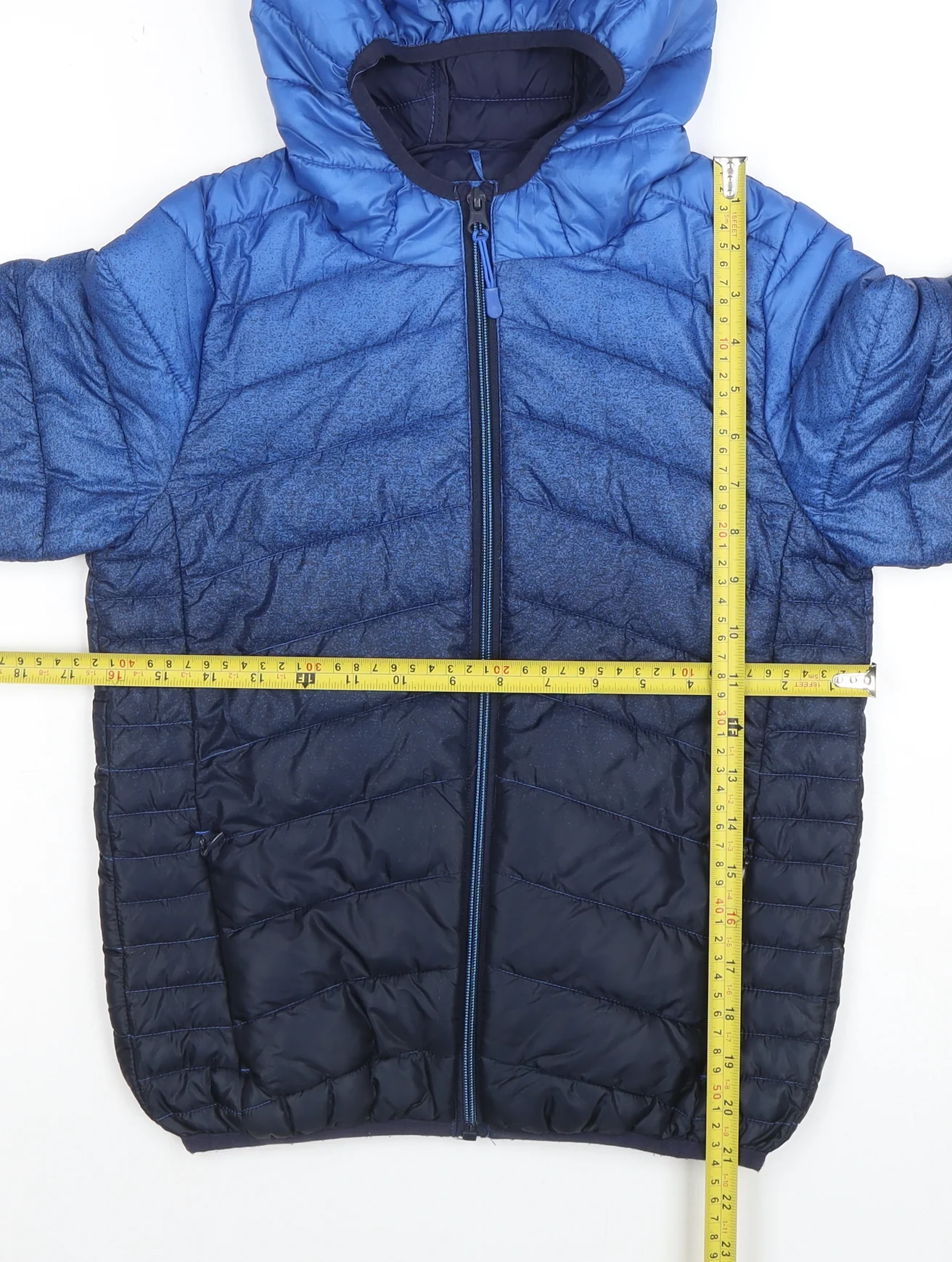 Marks and Spencer Boys Blue Ombré Hooded Puffer Jacket Size 10 Years - Image 2