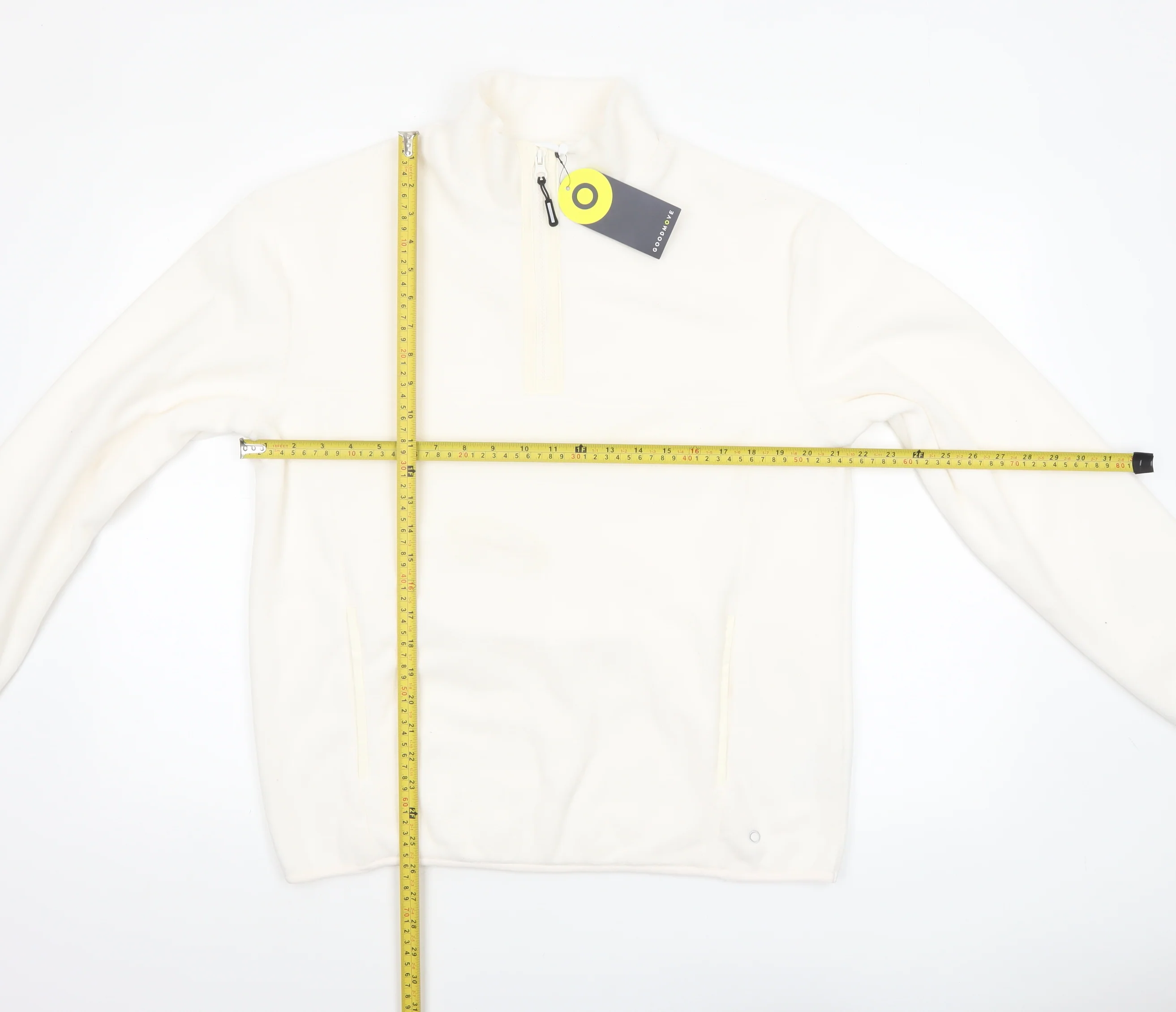 Marks and Spencer Boys Ivory Fleece 1/4 Zip Sweatshirt 15-16 Years - Image 2