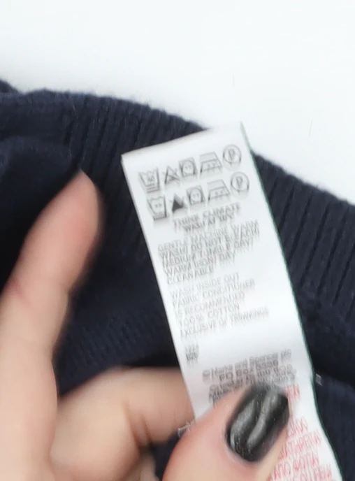 Marks and Spencer Boys Navy Blue Button Cardigan 8-9 Years Short Sleeve Knit - Image 4