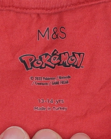 Marks and Spencer Boys Red Pokémon Pikachu T-Shirt 13-14 Years - Image 4