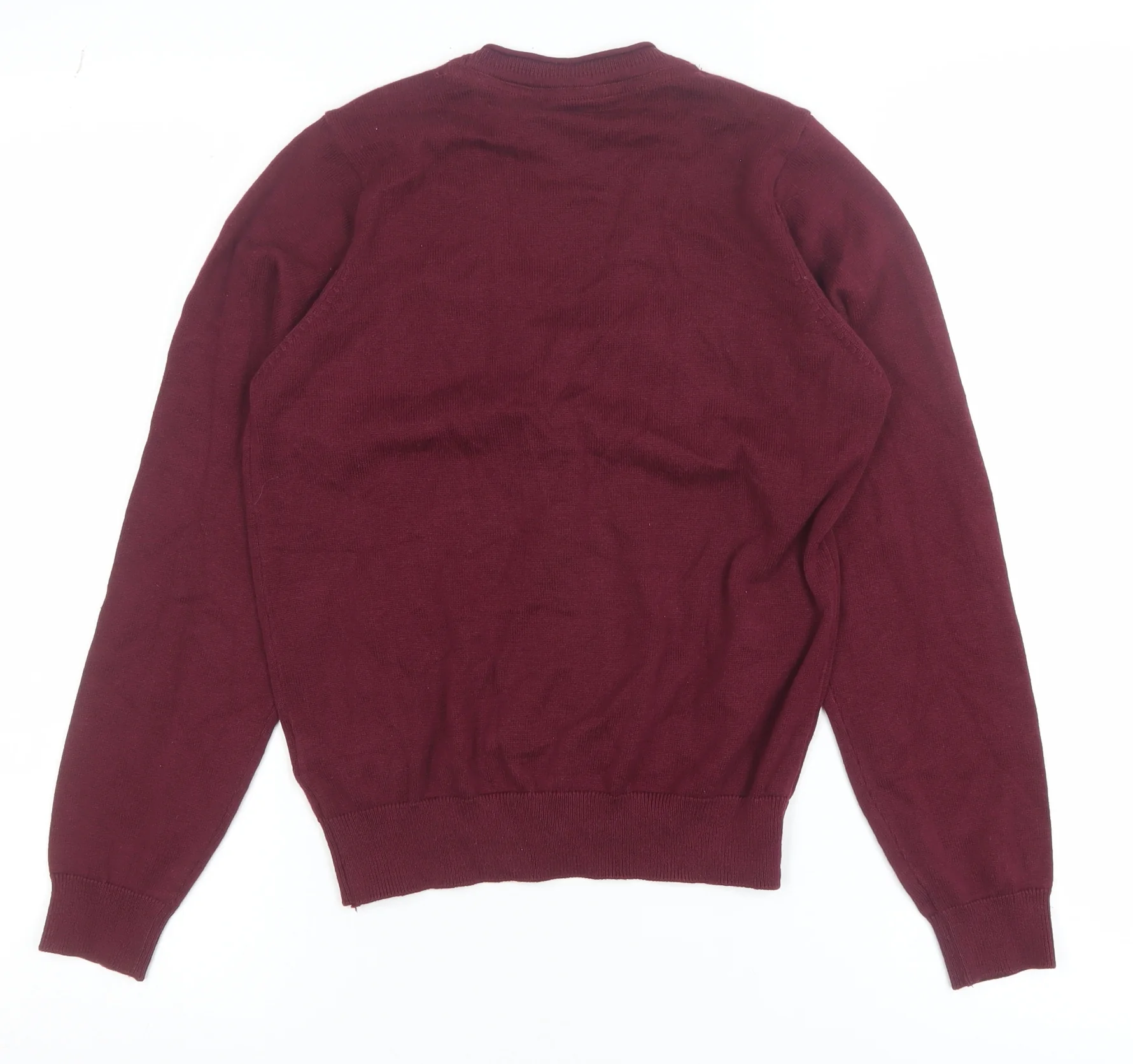 Marks and Spencer Girls Burgundy Cotton Button Cardigan 10-11 Years - Image 3