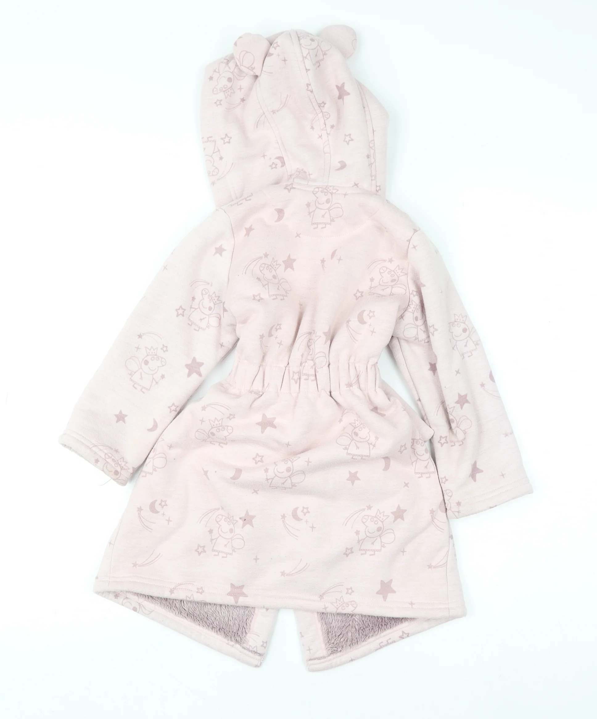 Marks and Spencer Girls Pink Peppa Pig Hooded Robe 2-3 Years Soft Fleece - Image 3