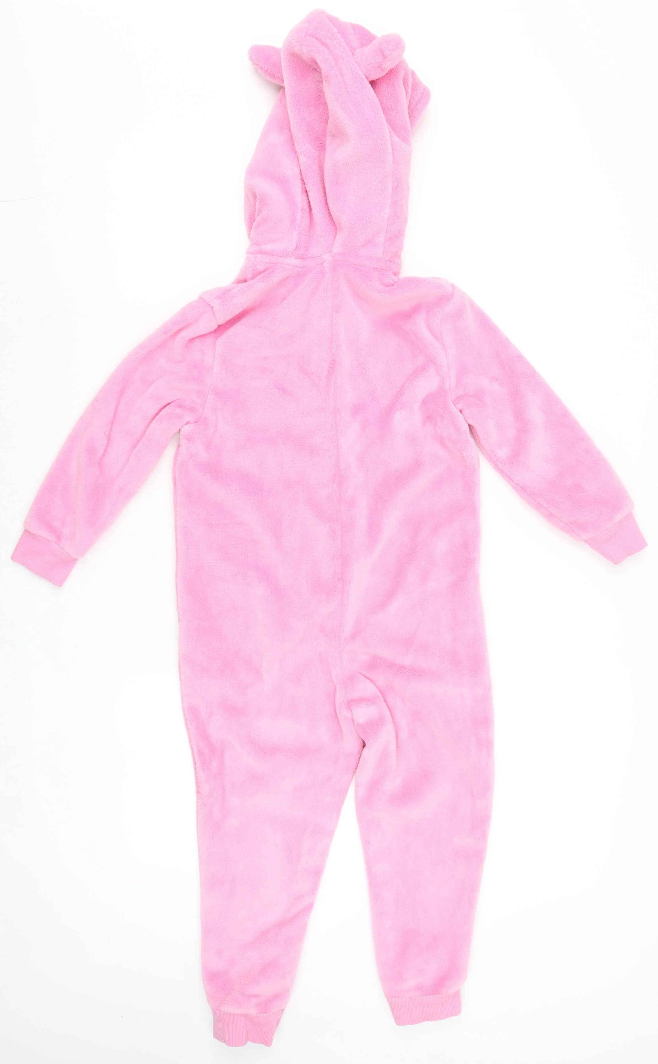 Marks and Spencer Girls Pink Percy Pig Fleece Hooded Onesie 5-6 Years - Image 3