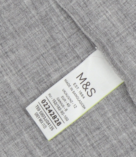 Marks and Spencer Grey Regular Fit Women's Blazer UK 12 - Image 4