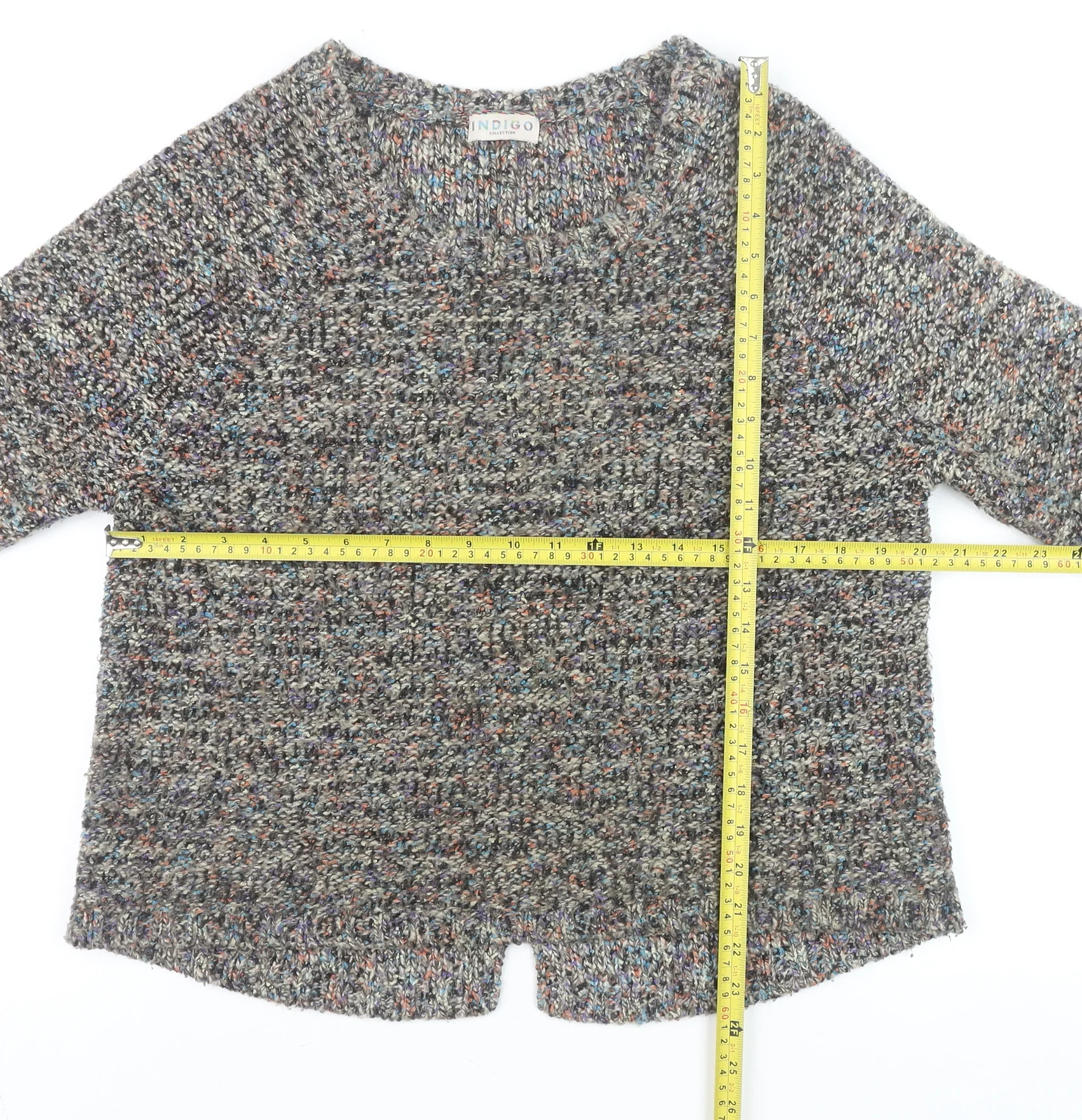 Marks and Spencer Indigo Women’s Multicoloured Chunky Knit Pullover Jumper Size 12 - Image 2