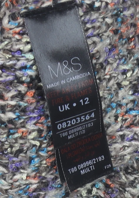 Marks and Spencer Indigo Women’s Multicoloured Chunky Knit Pullover Jumper Size 12 - Image 5